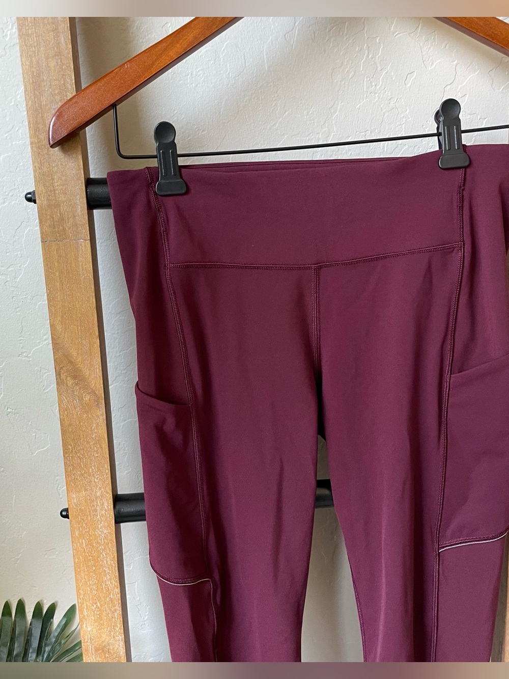 lululemon athletica Deep Burgundy High-Waist Leggings with Side Pockets - Picture 2 of 4